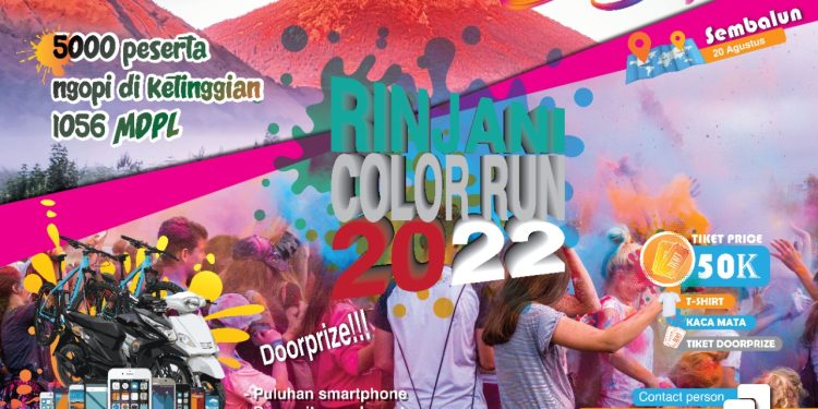 Ini Dia Event Rinjani Color Run 2022, Rasakan Sensasi Berlari di Ketinggian 1.056 Mdpl