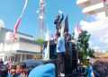 Aksi Mahasiswa BEM NTB Raya di Kantor DPRD Lotim Tuntut Pemerintah Serius Tangani Wabah PMK