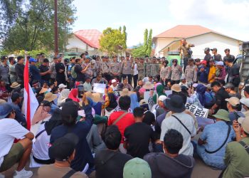 Polres Lombok Utara Berikan Pengamanan Unjuk Rasa Masyarakat Gili Bersatu.