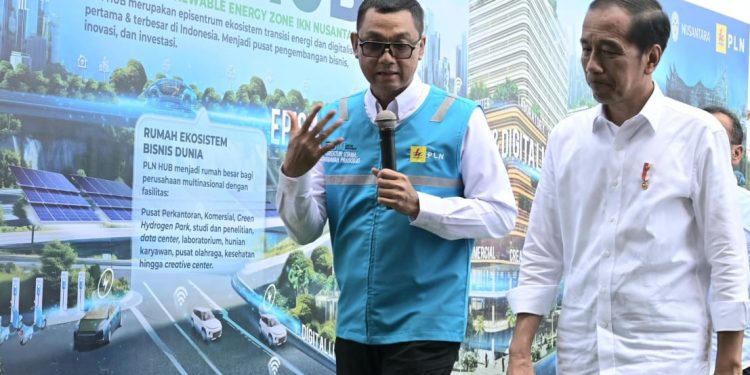 Presiden Jokowi Tandai Pembangunan PLN Hub, Pusat Ekosistem Transisi Energi dan Layanan Digital di Jantung IKN