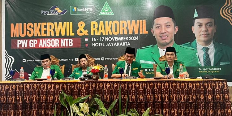 Perkuat Struktur Organisasi, Kaderisasi dan Pemberdayaan Ekonomi, GP Ansor NTB gelar Muskerwil Rakorwil. 